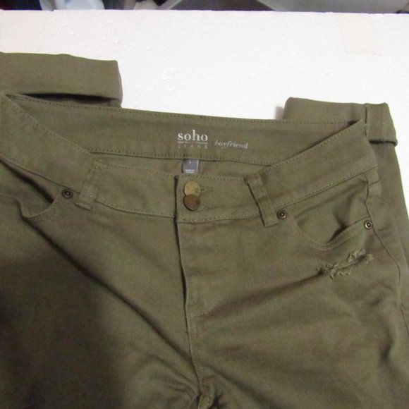 Soho Jeans women Sz 2 Distressed green Nwot - Picture 10 of 12